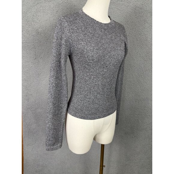 Hippie Rose Juniors' Ribbed Knit Long Sleeve Seamless Sweater Gray Medium NWT's - Picture 3 of 8